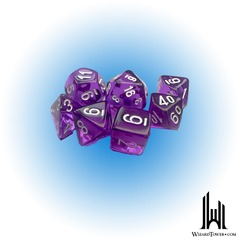 Translucent Mini-Polyhedral 7-Die Set Purple/White